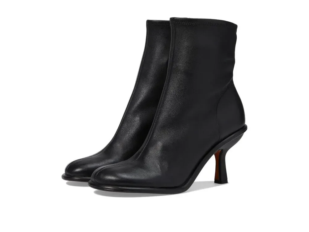 VINCE FREYA BLACK LEATHER 8 M FLATS